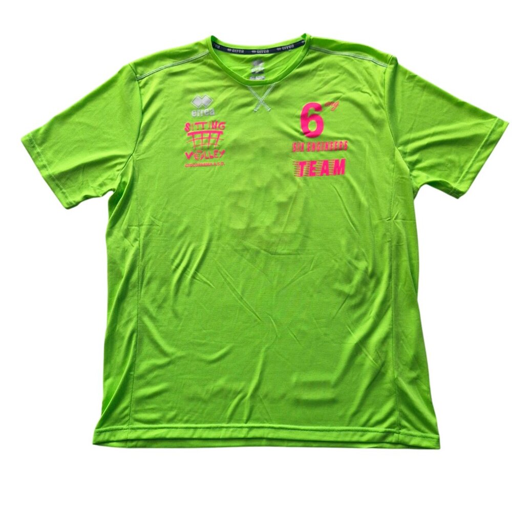 NWT Erreà Italian Vollyeball Jersey Workout Sport Ventilated Tee Lime Size XXL - Picture 2 of 12